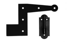 6" L-Hinges and Pintels: 1/2" offset Stainless Steel: Matte black powder coat finish (matched pair)